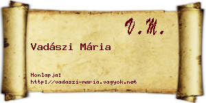 Vadászi Mária névjegykártya