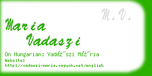 maria vadaszi business card